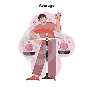 Average personality trait in Big Five. Flat vector illustration