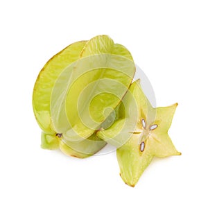 Averrhoa carambola starfruit isolated