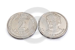 Averse and reverse of new coin two Ukrainian hryvnia, 2018 photo