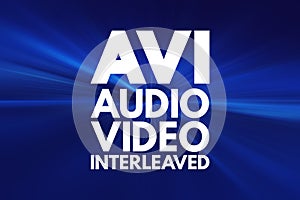 AVI - Audio Video Interleaved acronym