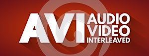 AVI - Audio Video Interleaved acronym, technology concept background photo