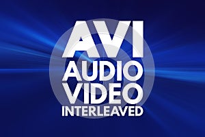 AVI - Audio Video Interleaved acronym photo