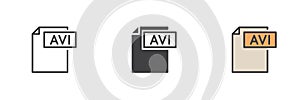 AVI file different style icon set