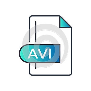AVI File Format Icon. AVI extension gradiant icon photo