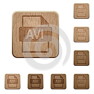 AVI file format wooden buttons photo