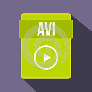 AVI file icon, flat style