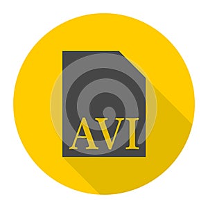 AVI file icon with long shadow