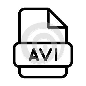 Avi File Icon. Type Files Sign outline symbol Design, Icons Format Type Data. Vector Illustration