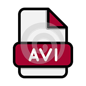 Avi file icons. Flat file extension. icon video format symbols. Vector illustration. can be used for website interfaces, mobile
