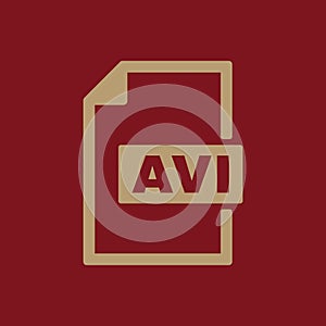 The AVI icon. Video file format symbol. Flat