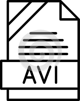 AVI Outline Vector Icon