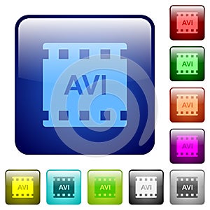 AVI movie format color square buttons photo