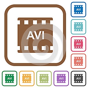 AVI movie format simple icons