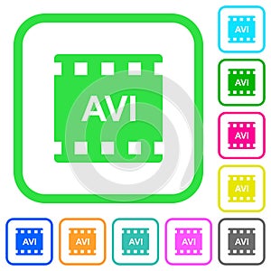 AVI movie format vivid colored flat icons photo