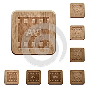 AVI movie format wooden buttons