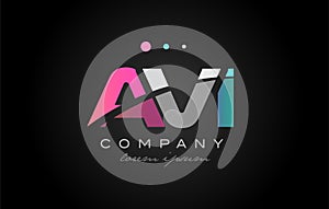 AVI a v i three letter logo icon design