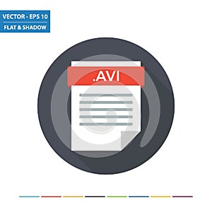 AVI video document file format flat icon photo