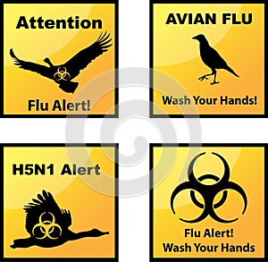 Avian flu alerts icons photo