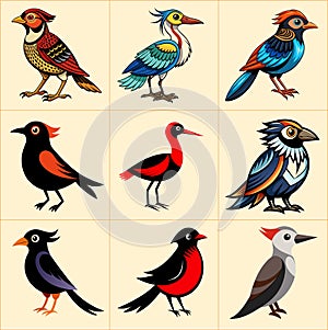 Avian Vectors: Stunning Bird Illustrations.