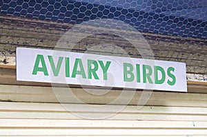 Aviary Birds sign