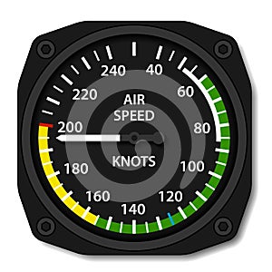 Aviation aircraft airspeed indicator