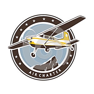 Aviation badge in retro style.