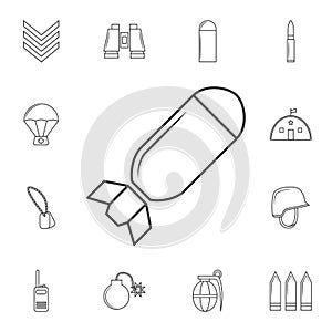 Aviation Bomb line icon .Element of popular army icon. Premium quality graphic design. Signs, symbols collection icon for website