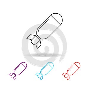 Aviation Bomb line icon. Elements of military in multi colored icons. Premium quality graphic design icon. Simple icon for website