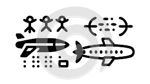 Aviation Evolution, Aircraft Development, vector design Generative AI