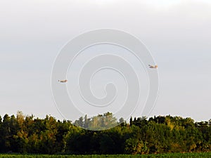 Aviation extinguishes forest fires in Provence, near Avignon, July 14, 2022