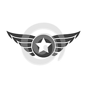 Aviation gray emblem, badge or logo