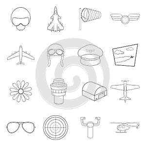 Aviation icon set outline