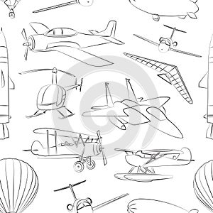 Aviation Icons Set pattern