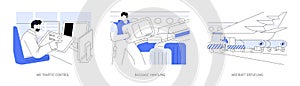 Aviation industry abstract concept vector illustrations.