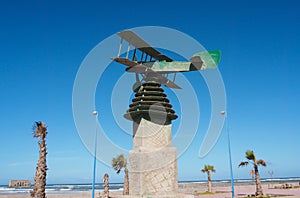 Aviation monument to pilot Antoine de Saint-Exupery, in Tarfaya, Morocco