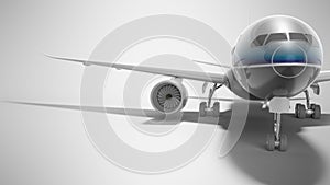 Aviation passenger plane isolated 3d render on gray background with shadow photo