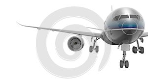 Aviation passenger plane isolated 3d render on white background no shadow photo
