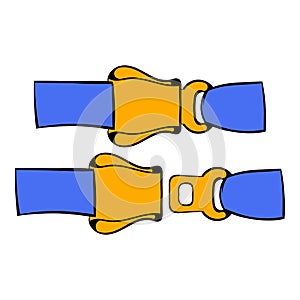 Aviation seat belt icon, icon cartoon