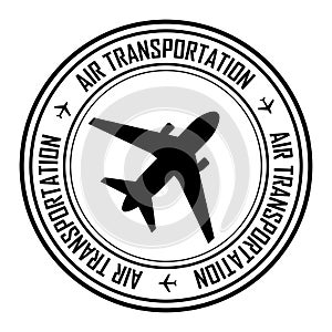 Aviation transportation stamp icon, emblem or logo for your company. Vector illustration