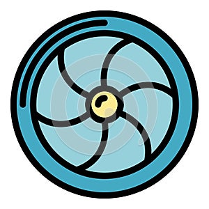 Aviation turbine icon color outline vector