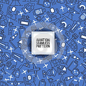 Aviation vector seamless pattern flight crew air-hostess pilot people traveling on aircraft plane airplane flying to