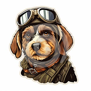 Aviator Dog Stickers: Photorealistic Compositions With Cartoon Realism