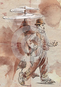 Aviator - strange flying machine, sci-fi, steampunk