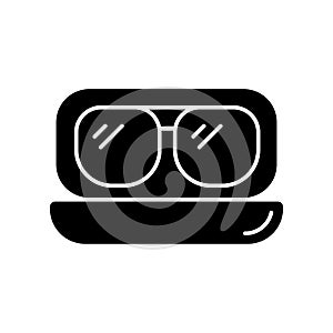 Aviator sunglasses black glyph icon