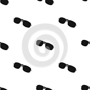 Aviator sunglasses icon in black style isolated on white background. Golf club symbol stock vector illustration.