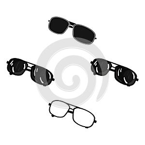 Aviator sunglasses icon in cartoon style isolated on white background. Golf club symbol stock vector illustration.