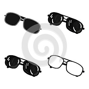 Aviator sunglasses icon in cartoon style isolated on white background. Golf club symbol stock vector illustration.