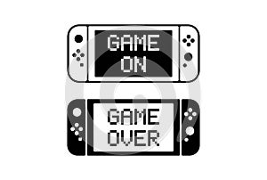 Game controller design template icon. Nintendo Switch. Gamepad Game On. Game Over