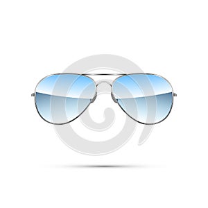 Aviator sunglasses isolated on white. Vector