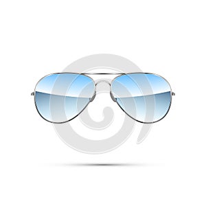 Aviator sunglasses isolated on white. Vector photo